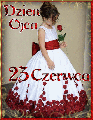 Dziewczynka w białej sukience Dzień Ojca